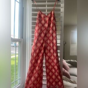 Zara Red and Cream Patterned romper